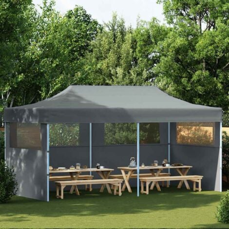 Folding Pop-up Partytent with Sidewalls 3x6 m Anthracite vidaXL