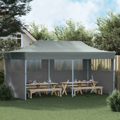 Folding Pop-up Partytent with Sidewalls 3x6 m Anthracite vidaXL