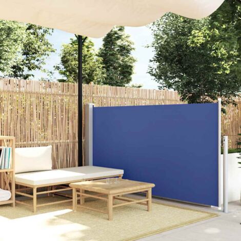 Retractable Side Awning 120 x 300 cm Blue vidaXL