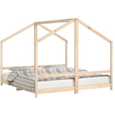 Kids Bed Frame 2x(90x190) cm Solid Wood Pine vidaXL