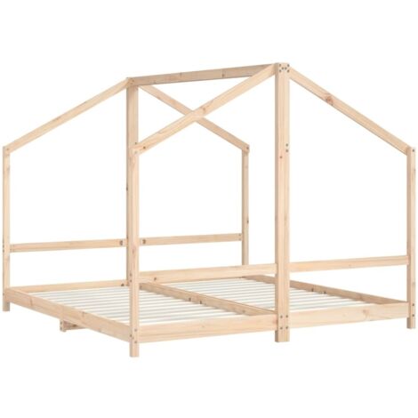 Kids Bed Frame 2x(90x190) cm Solid Wood Pine vidaXL