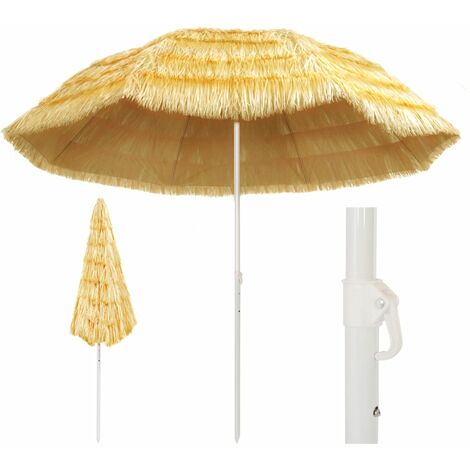 Beach Parasol Natural 300 cm Hawaii Style vidaXL