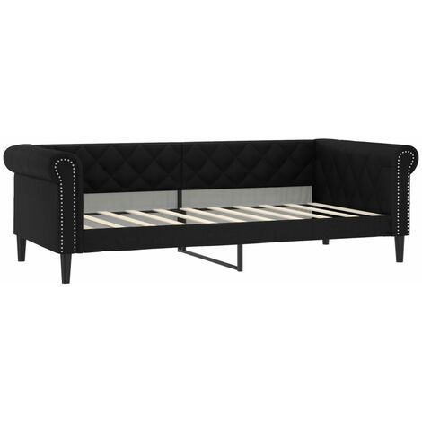 Day Bed without Mattress Black 90x190 cm Single Faux Leather vidaXL