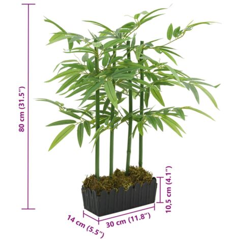 Artificial Bamboo Tree 240 Leaves 80 cm Green vidaXL