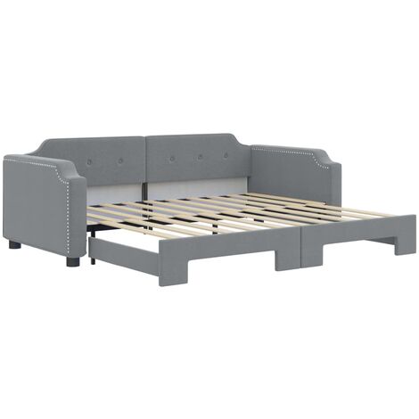 Daybed with Trundle without Mattress Light Grey 90x190 cm Single vidaXL