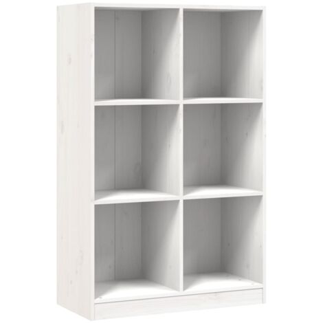 Bookcase White 70x33x110 cm Solid Wood Pine vidaXL (1/5)
