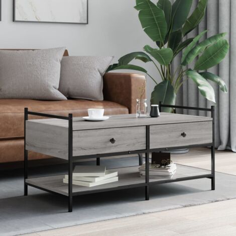 Coffee Table Grey Sonoma 99x50x50 cm Engineered Wood vidaXL