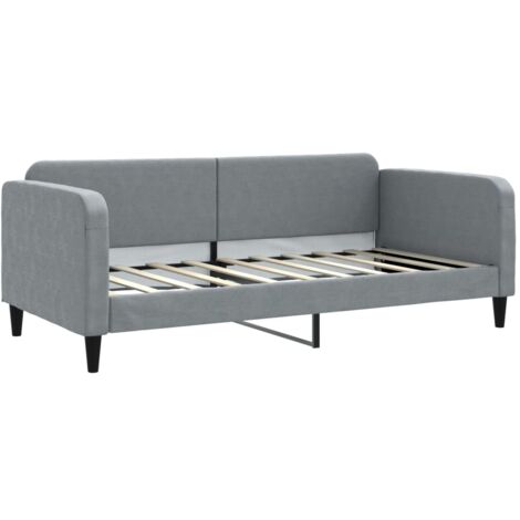 Day Bed without Mattress Light Grey 90x190 cm Single Fabric vidaXL
