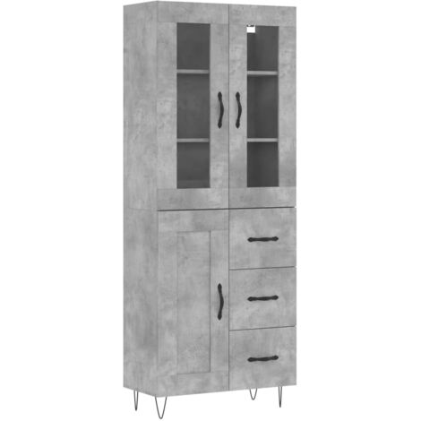 Highboard Concrete Grey 69.5x34x180 cm Engineered Wood vidaXL (1/5)