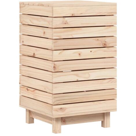 Laundry Basket 44x44x76 cm Solid Wood Pine vidaXL (1/5)