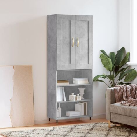 Highboard Concrete Grey 69.5x34x180 cm Engineered Wood vidaXL (1/5)