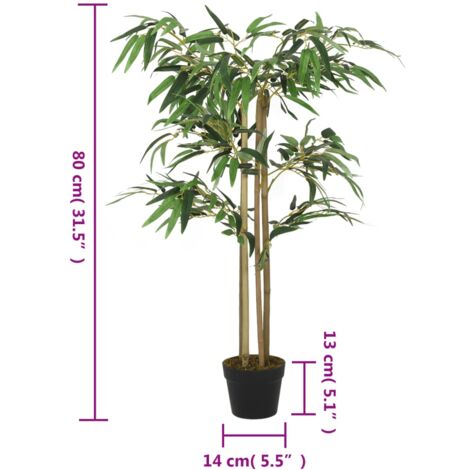 Artificial Bamboo Tree 380 Leaves 80 cm Green vidaXL