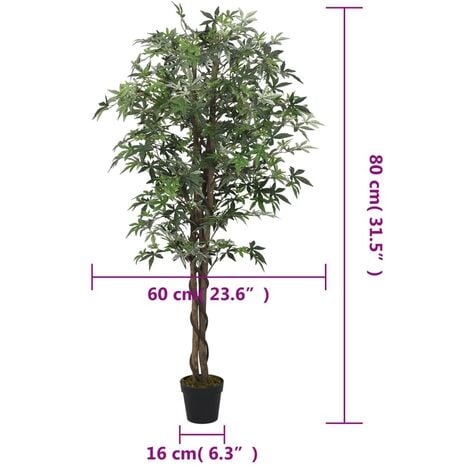 Artificial Maple Tree 224 Leaves 80 cm Green vidaXL