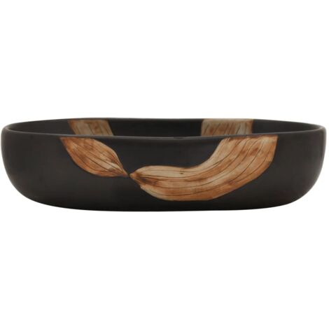 Countertop Basin Black Oval 59x40x14 cm Ceramic vidaXL