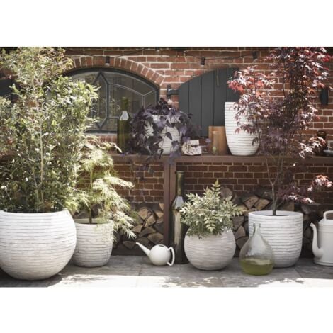 Vase Nature Rib Ball 40x32 cm Ivory KOFI270 Capi