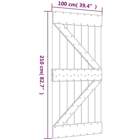 Sliding Door with Hardware Set 100x210 cm Solid Wood Pine vidaXL