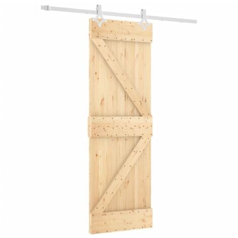 Sliding Door with Hardware Set 70x210 cm Solid Wood Pine vidaXL