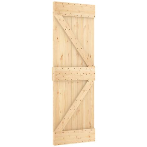Sliding Door with Hardware Set 70x210 cm Solid Wood Pine vidaXL