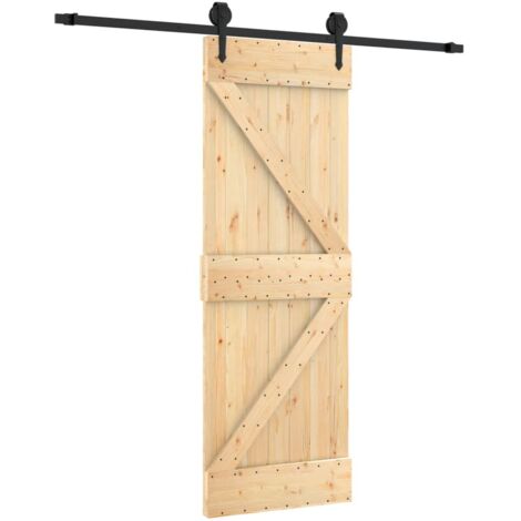 Sliding Door with Hardware Set 70x210 cm Solid Wood Pine vidaXL