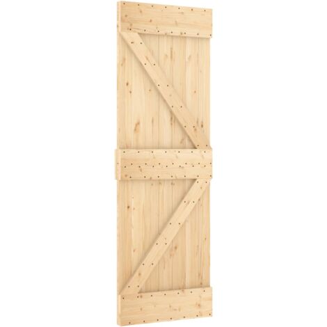 Sliding Door with Hardware Set 70x210 cm Solid Wood Pine vidaXL