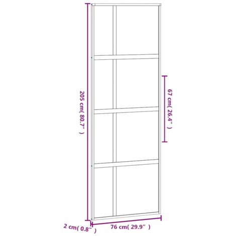 Sliding Door Black 76x205 cm Tempered Glass and Aluminium vidaXL