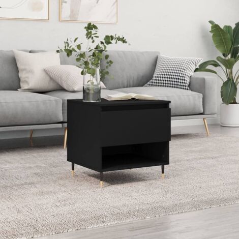 Coffee Table Black 50x46x50 cm Engineered Wood vidaXL (1/5)