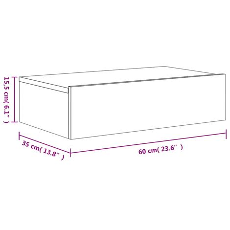 TV Cabinet with LED Lights Concrete Grey 60x35x15.5 cm vidaXL