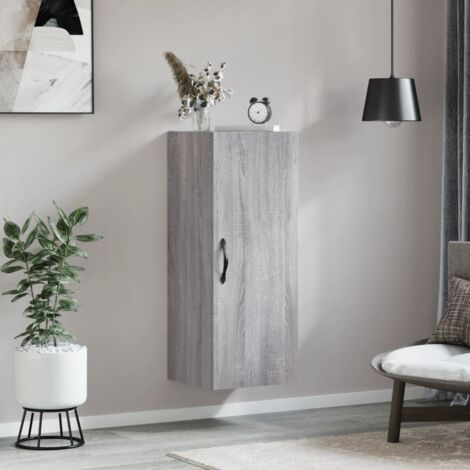 Wall Mounted Cabinet Grey Sonoma 34.5x34x90 cm Engineered Wood vidaXL (1/5)
