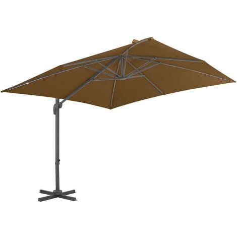 Cantilever Garden Parasol with Aluminium Pole 300x300 cm Taupe vidaXL