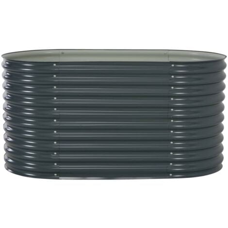 Garden Raised Bed 160x80x81 cm Galvanised Steel Grey vidaXL
