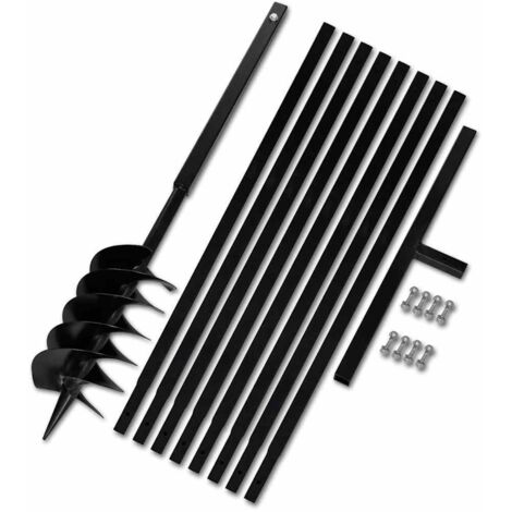 Ground Drill with Handle 150 mm with Extension Tube 9 m Steel vidaXL