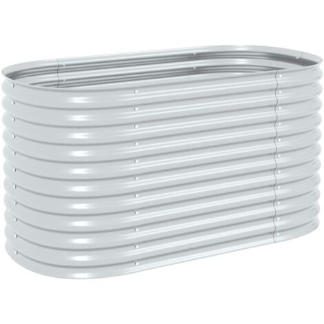Garden Raised Bed 160x80x81 cm Galvanised Steel Silver vidaXL