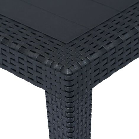 Garden Table Anthracite 150x90x72 cm Plastic Rattan Look vidaXL