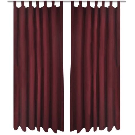 2 pcs Bordeaux Micro-Satin Curtains with Loops 140 x 175 cm vidaXL