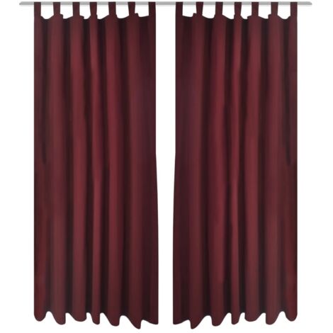 2 pcs Bordeaux Micro-Satin Curtains with Loops 140 x 225 cm vidaXL