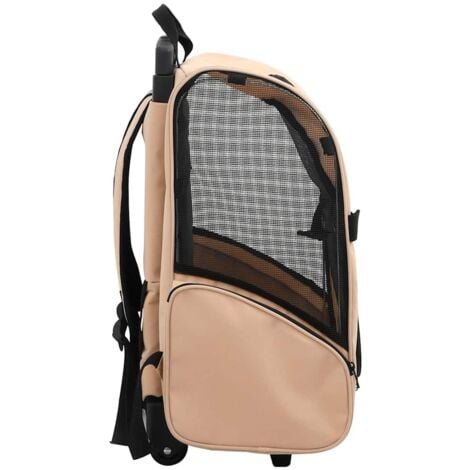 Foldable Multipurpose Pet Trolley Beige vidaXL