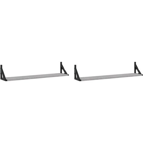 Wall Shelves 2 pcs Grey Sonoma 80x15x15.5 cm Engineered wood vidaXL