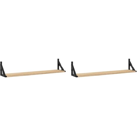 Wall Shelves 2 pcs Sonoma Oak 80x15x15.5 cm Engineered wood vidaXL