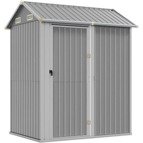 Garden Shed Light Grey 192x152.5x237 cm Galvanised Steel vidaXL (1/5)