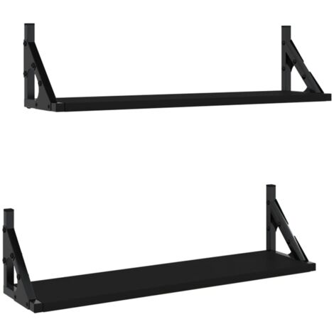 Wall Shelves 2 pcs Black 60x15x15.5 cm vidaXL