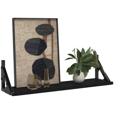 Wall Shelves 2 pcs Black 60x15x15.5 cm vidaXL