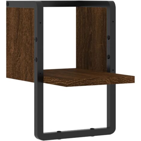 Wall Shelf with Bar Brown Oak 20x25x30 cm vidaXL