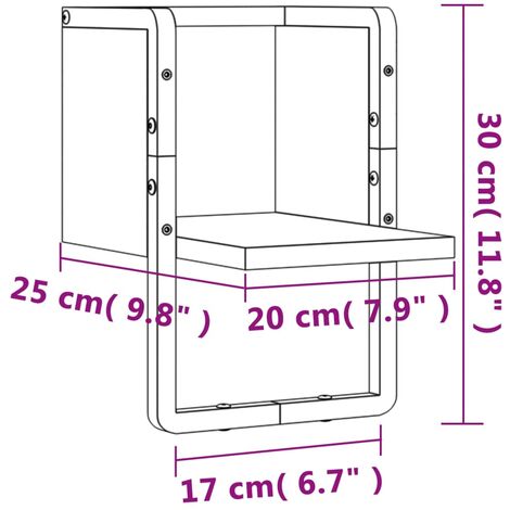 Wall Shelf with Bar Brown Oak 20x25x30 cm vidaXL