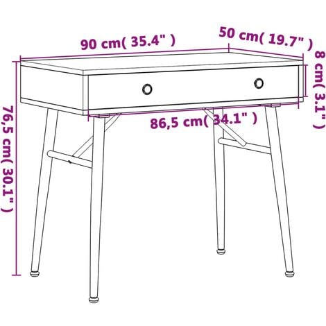 Computer Desk with Drawer Antique Green 90x50x76.5 cm vidaXL