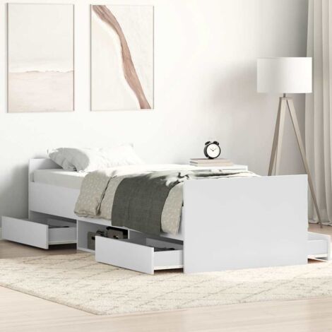 Bed Frame without Mattress White 100x200 cm vidaXL (1/5)