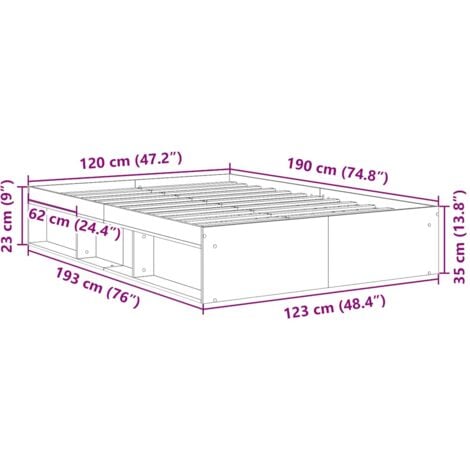 Bed Frame without Mattress White 120x190 cm Small Double Small Double vidaXL