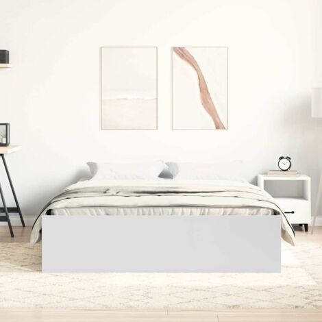 Bed Frame without Mattress White 120x190 cm Small Double Small Double vidaXL