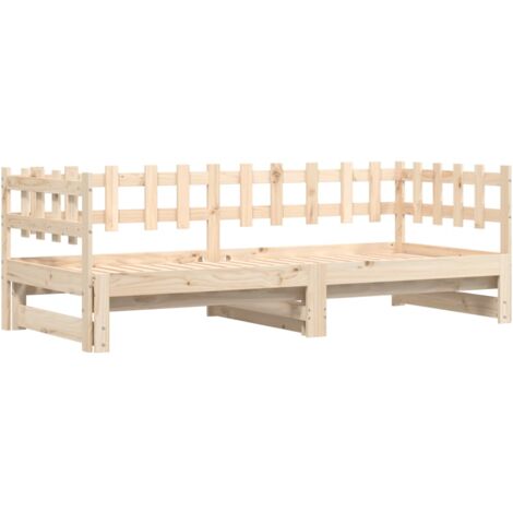 Pull-out Day Bed without Mattress  2x(80x200) cm Solid Wood vidaXL
