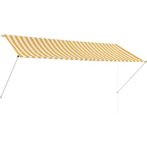 Retractable Awning 300x150 cm Yellow and White vidaXL (1/8)