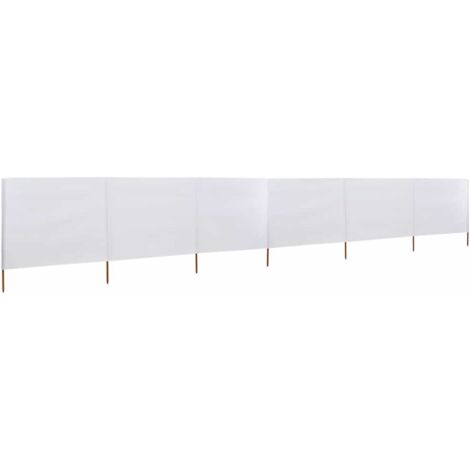 6-panel Wind Screen Fabric 800x80 cm White vidaXL